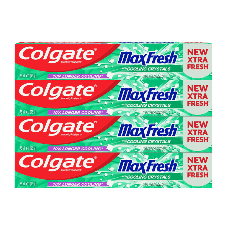 Colgate Max Fresh Clean Mint Gel Toothpaste - 4 X 75 ml
