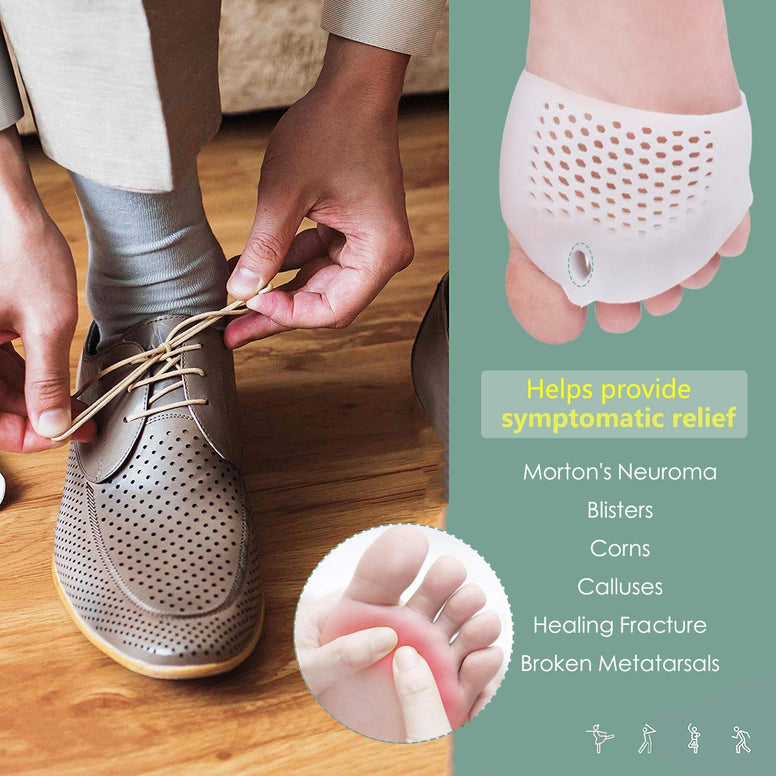 Lohotrip 2 Pairs Metatarsal Pads, Gel Toe Separators, Bunion Corrector Cushion, Toe Spacers, Ball of Foot Cushions, Soft & Breathable
