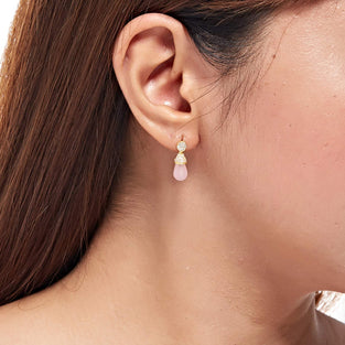 Alwan (Rose Gold Plated) and Turquoise Earring for Luck for Women - EE5117RT