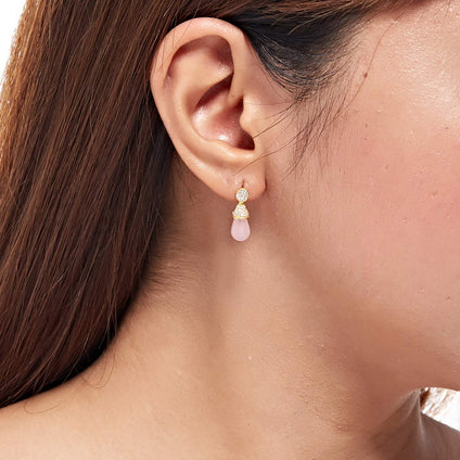 Alwan (Rose Gold Plated) and Turquoise Earring for Luck for Women - EE5117RT