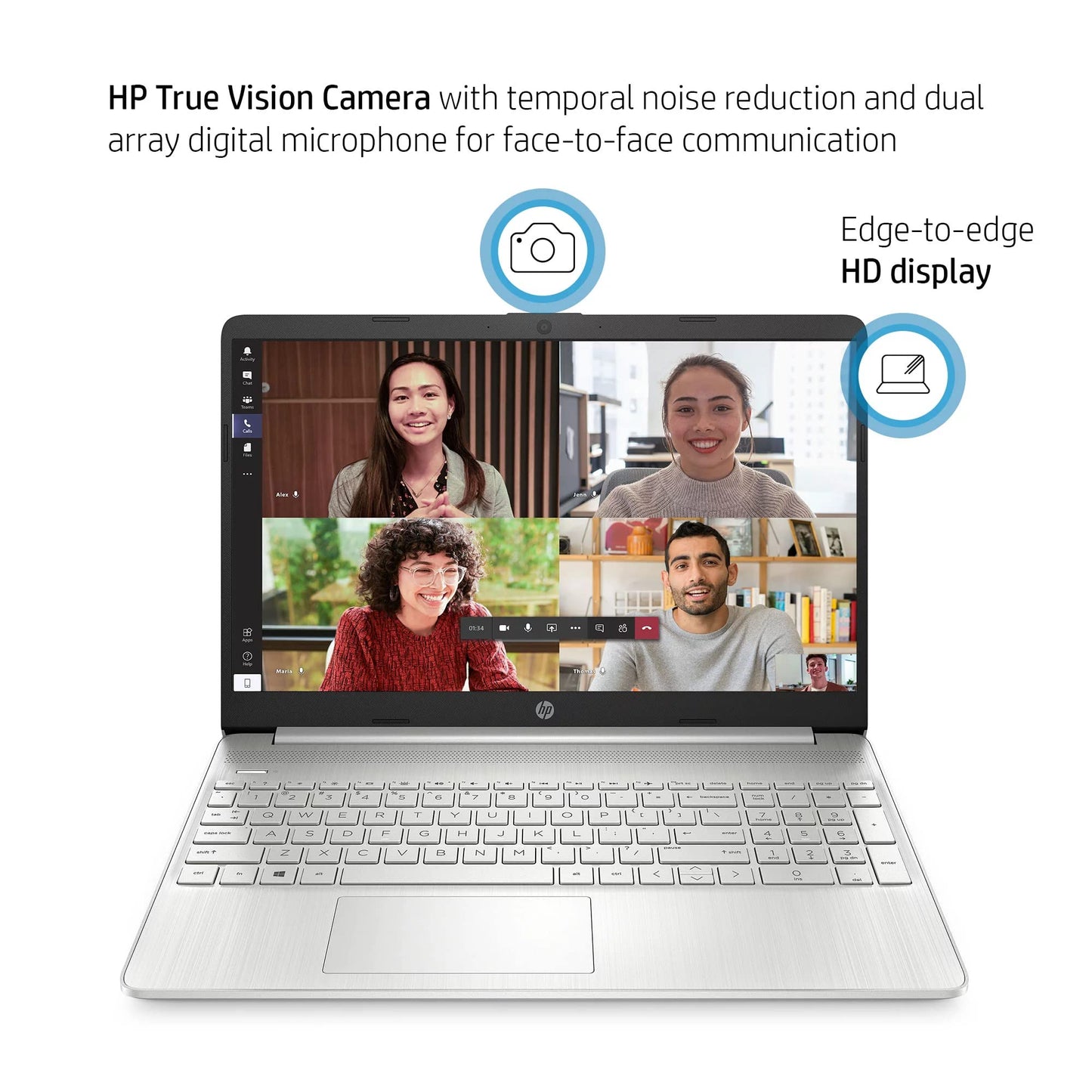 HP 2022 Newest Laptop Computer, 15.6" HD Display, Dual Core Intel i3-1115G4 (Upto 4.1GHz,Beats i5-1030G7), 16GB RAM, 256GB SSD, HD Webcam, Bluetooth, WiFi 6, 11+ Hour Battery, Win 11 S+MarxsolCables