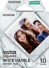 instax SQUARE instant film, WHITEMARBLE border, 10 shot pack, suitable for all instax SQUARE cameras and printers