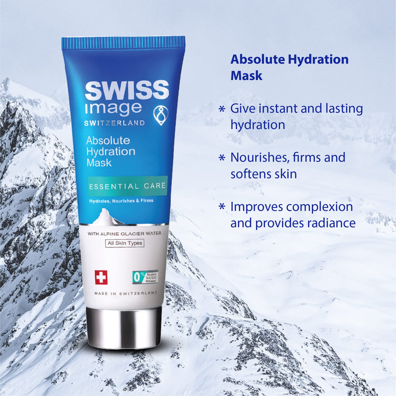 Swiss Image Essential Care Absolute Hydration Mask 75 ml | Hydrates, Nourishes & Firms Skin | Instant, Intense Hydration & Improves complexion | Enriched with Alpine Glacier Water For All Skin Types