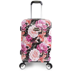 BEBE Women's Marie 21" Hardside Carry-on Spinner Luggage, Black Floral Print, One Size, Marie 21" Hardside Carry-on Spinner Luggage