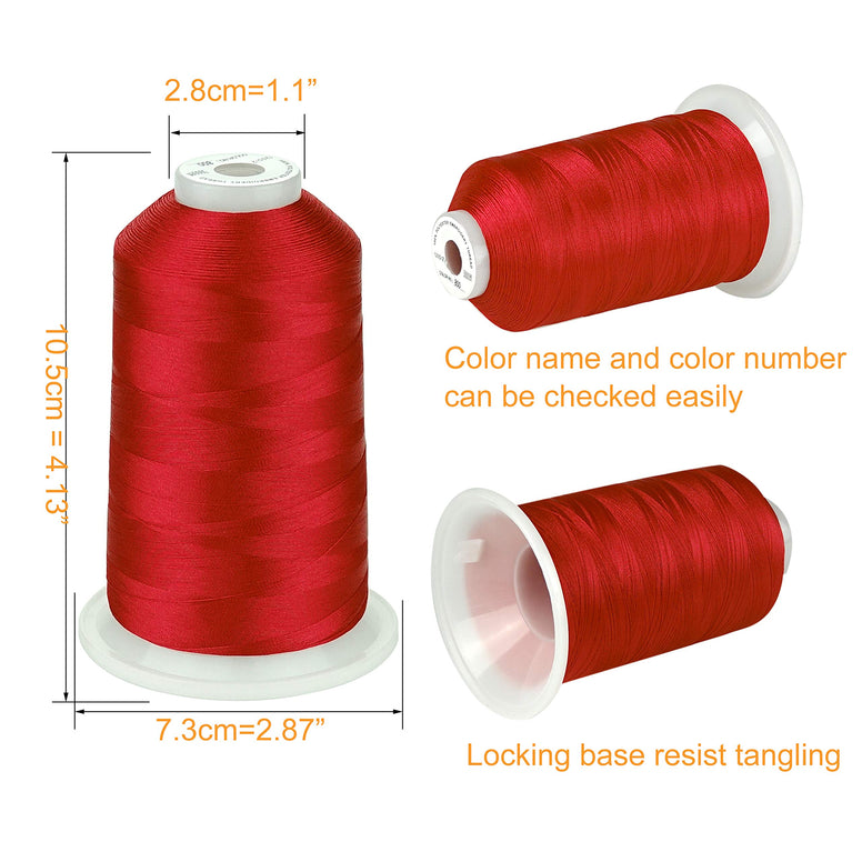 Simthread - 26 Selections - Various Assorted Color Packs of Polyester Embroidery Machine Thread Huge Spool 5500Y for All Purpose Sewing Embroidery Machines - Essential Color 1