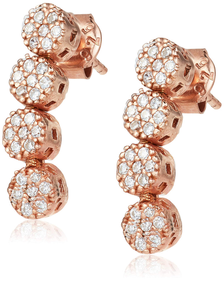Alwan Silver (Rose Gold Plated) Earrings for Women - EE5203EG