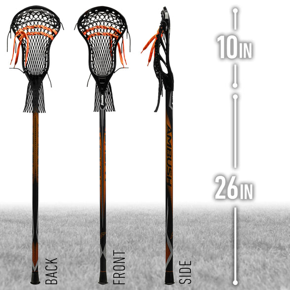 Franklin Sports Boys + Mens Lacrosse Sticks - Attack + Midfield Lax Stick - Lightweight Kids + Adults Aluminum Lacrosse Stick - Ambush