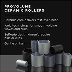 Fromm ProVolume 1.5" Self-Grip Ceramic Ionic Thermal Hair Rollers, 3 Count, Salon Quality Hair Curlers for Shorter or Medium Length Hair, Bangs and Tighter Curls