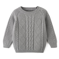 Curipeer Baby Boys' Girls' Cable Knit Sweater Long Sleeve Solid Pullover Toddler Crew Neck Fall 12-18M