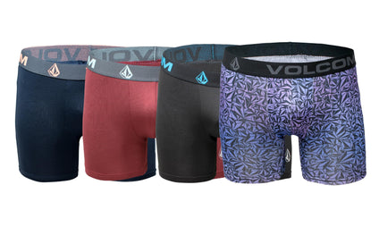 Volcom Boys Boxer Briefs Performance Underwear (Purple/Black/Red/Navy, Large 12-14)