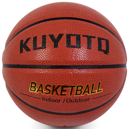 KUYOTQ Kids Youth Size 5 (27.5') Basketball Premium Rubber or Composite Leather Basketball Indoor Outdoor Youth Basketball Outdoor for Boys Teen Game Basketball Ball Gift (Without Pump)