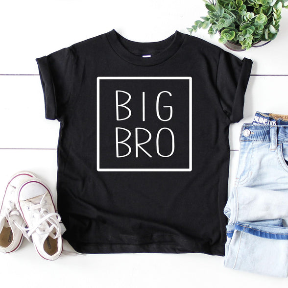 Big Bro Square Sibling Reveal Announcement Shirt for Boys Big Brother Sibling Outfit