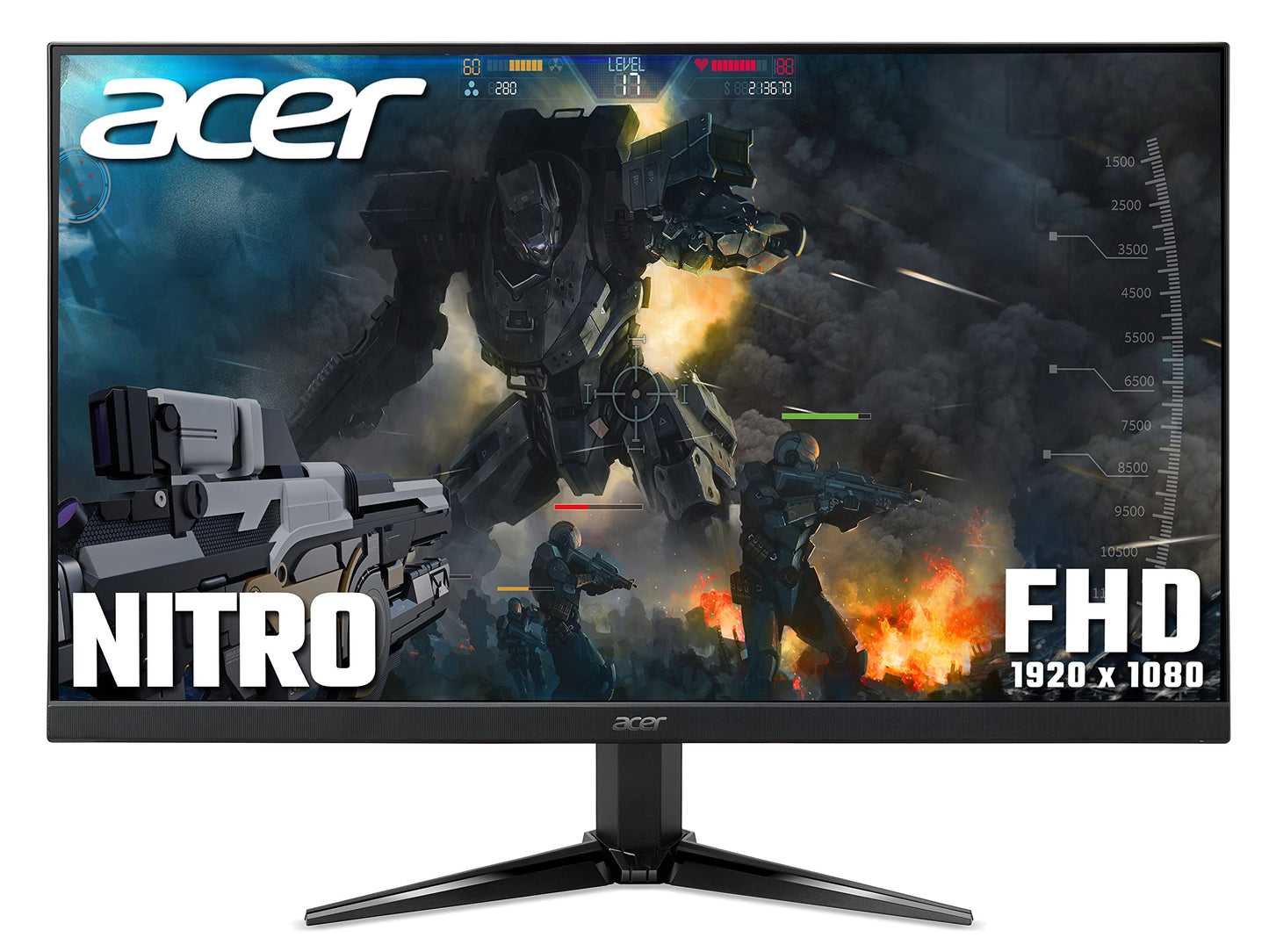 Acer Nitro 23.8 Inch Gaming Monitor 75 Hz Full Hd With 1 Ms Amd Free Sync Recommended For Work & Play, Black, Qg1 2 Years Warranty (Qg241Y)