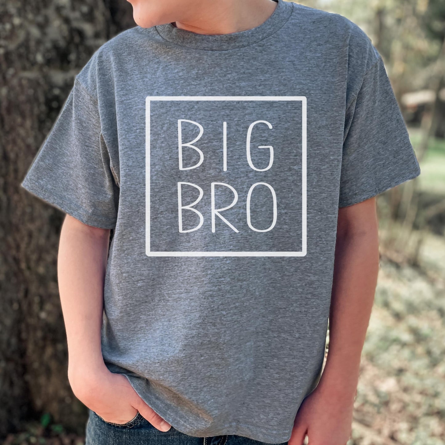 Big Bro Square Sibling Reveal Announcement Shirt for Boys Big Brother Sibling Outfit