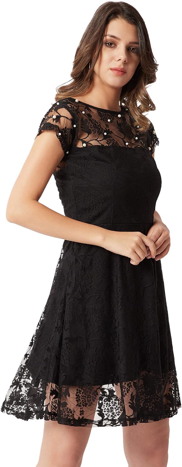 Miss Olive Women's Lace Skater Mini Dress