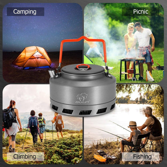 1.1L Portable Kettle Water Pot Teapot Coffee Pot Indoor Whistling Aluminum Alloy Tea Kettle Outdoor Camping Hiking Picnic Kettle