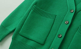 LittleSpring Little Boys Button Up Cardigan Sweater V Neck Soft Knit