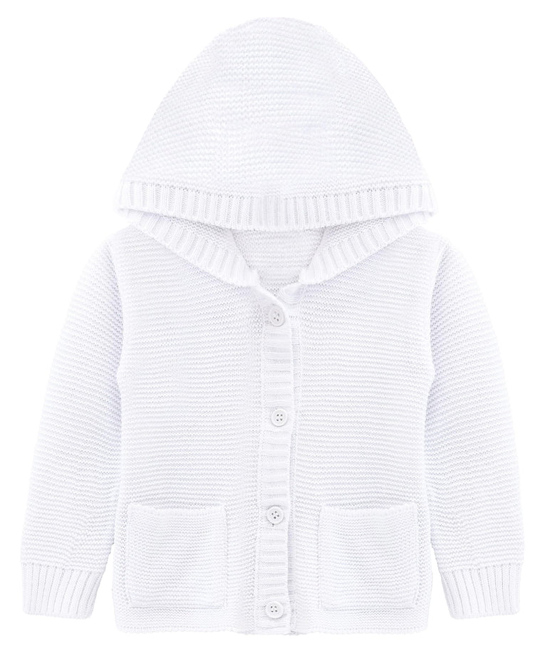 Lilax Baby Boys' Hooded Cardigan, Soft Knit Ribbed Button Closure Sweater 6-9M