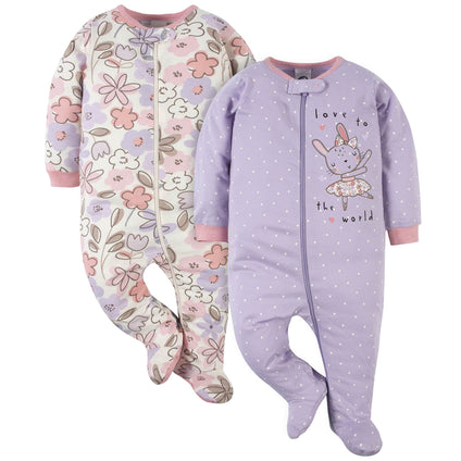 Gerber Baby Girls' 2-Pack Sleep 'N Play (3-6 Months)