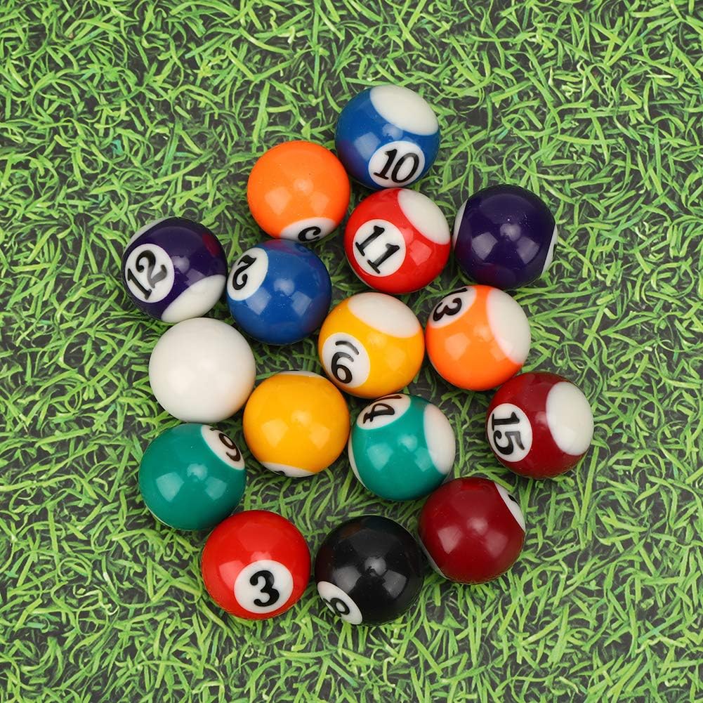 Mini Billiard Ball, 16Pcs Children Billiard Ball Toy 2.5CM Billiard Ball, Mini Pool Table Accesssories for Game Rooms Recreation Games