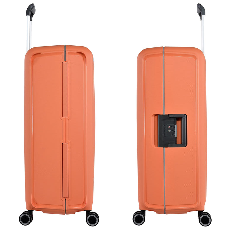 Eminent Checked Luggage 28 Inches – Polypropylene Hard Case Luggage Sets with 4 Double Spinner Wheels TSA Lock (Checked Luggage 28-Inch, Orange)