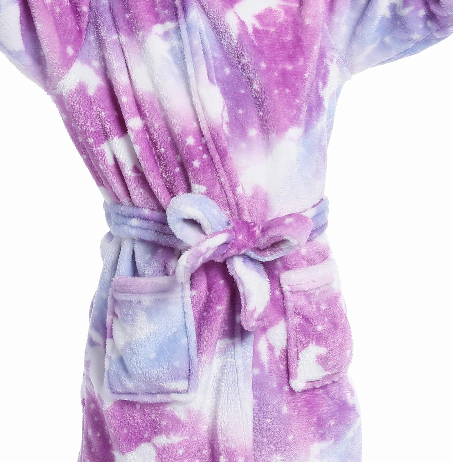 Z-YQL Kid Girls Bathrobe Dressing Gown Novelty Hooded Nightgown Fleece Comfy Flannel Soft Robe Colorful