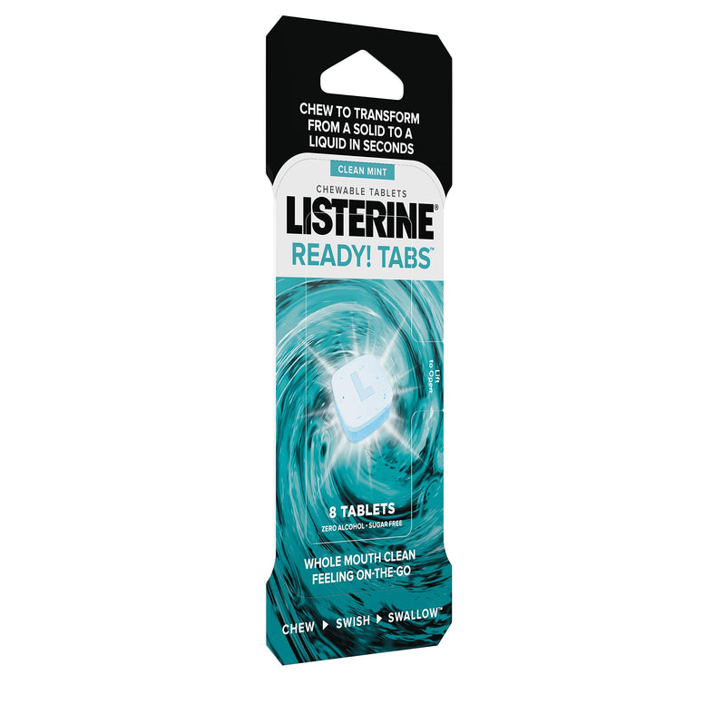 Listerine Ready Chewable Tablets, Clean Mint,8 Pieces
