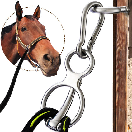 KUNBEIEN Horse Tie Ring, Safe Tie Horse Supplies, Humane Way Tie Ring, Magnetic Ring for Tying and Retracting, Helps Horse Pull Back and Releases Stress from The Horse