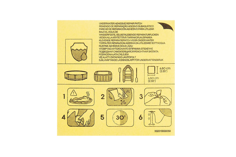 Bestway Underwater Adhesive Repair Patch, Size- 2.5" x 2.5"/6.5cm x 6.5cm,Pack of 10 pieces,Model-62091