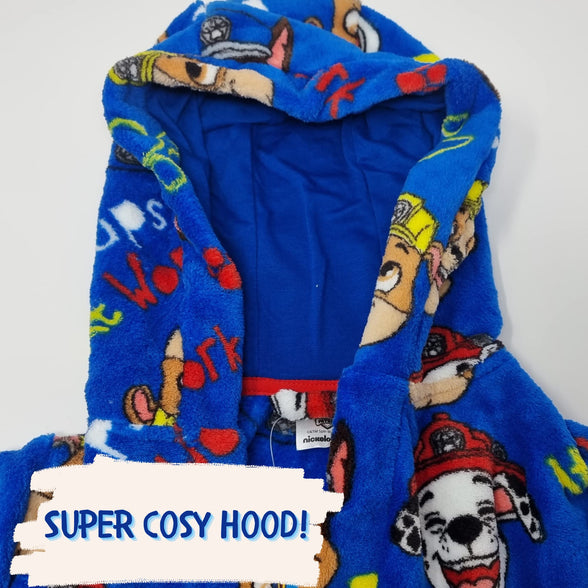 Paw Patrol Chase, Marshall and Rubble Boys Dressing Gown/Robe (18-24M)