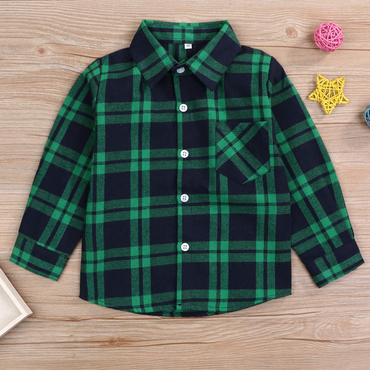 Mini honey Kids Little Boys Girls Baby Long Sleeve Button Down Red Plaid Flannel Shirt Plaid Girl Boy NB-6T