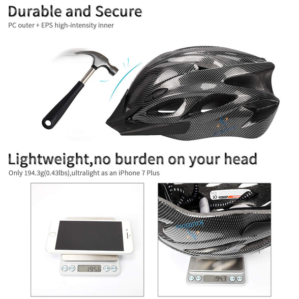 ioutdoor Bike Helmet Men, Mountain Cycle Helmets Ladies with Visor Adjustable Size 56-62CM Large Lightweight 18 Vents Bicycle Cycling for Teenagers Women Men Sport Headwear