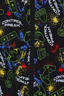 The PyjamaFactory Control Freak Lounge Wear All in One 100% Cotton Sleepsuit Gamer 9-10 Years