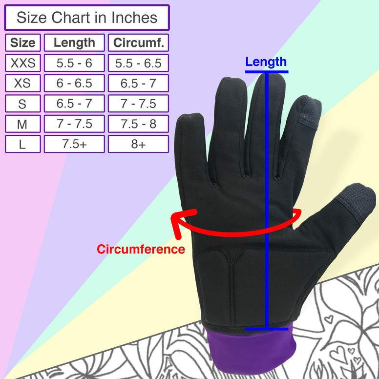 ColorFlow Skating Water-Resistant Ice Skating Gloves with Protective Padding, Touchscreen Fingertips, Fleece Lining