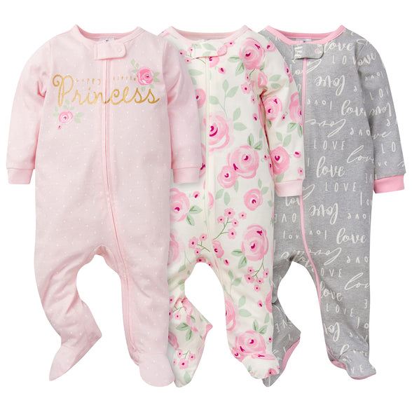 Gerber Baby Girls' 2-Pack Sleep 'N Play (0-3 Months)