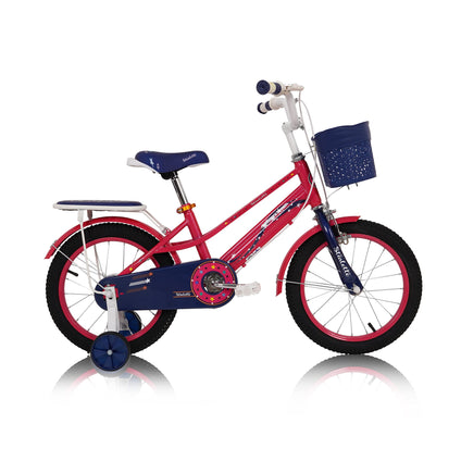 Vego Starlette Kids Road Bike With Basket for 4-10 Years Girls, Adjustable Seat,Handbrake, Mudguards, Gift for Kids, 12/16/20 Inch Bicycle with Training Wheels