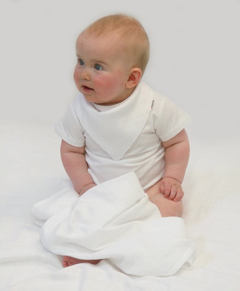 MuslinZ 12 Pack 100% Pure Cotton White Baby Muslin Squares, burp cloths, newborn nappy 70x70cms