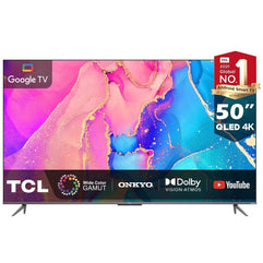 TCL 50 Inch 4K Ultra HD QLED Smart TV, Google TV with Hands-free Voice Control, Dolby Vision IQ-Atmos, HDR 10+, Game Master, Wide Colour Gamut, Onkyo Audio, Quantum Dot Technology, 50C635 (2022 Model)