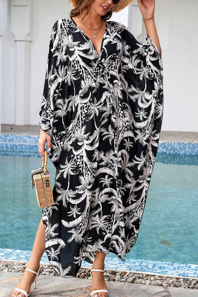 YouKD Summer Roomy Kaftan Dress Bohemian Beach Bikini Cover Ups Plus Size Robe for Women