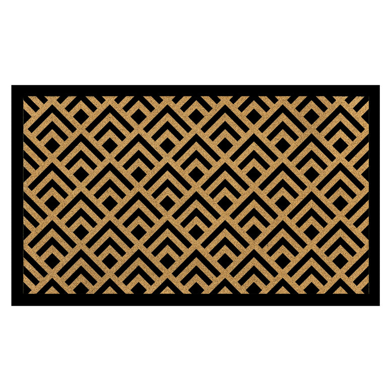 Eco Slim World's Slimmest Coir Door Mat Anti Skid, Made With 100% Natural Coir & Natural Rubber, Diamond cut Design 75x45cm (Vermilion) (Black)