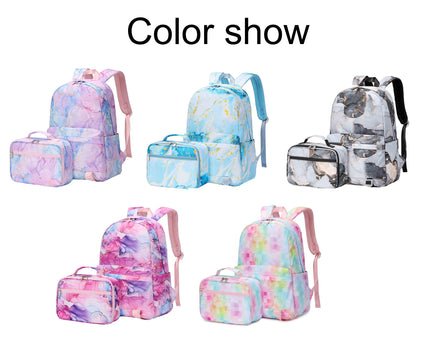 SellerFun Junior high school Backpack Sets 2Pcs Daypack with Lunch case Girls Middle school Bag