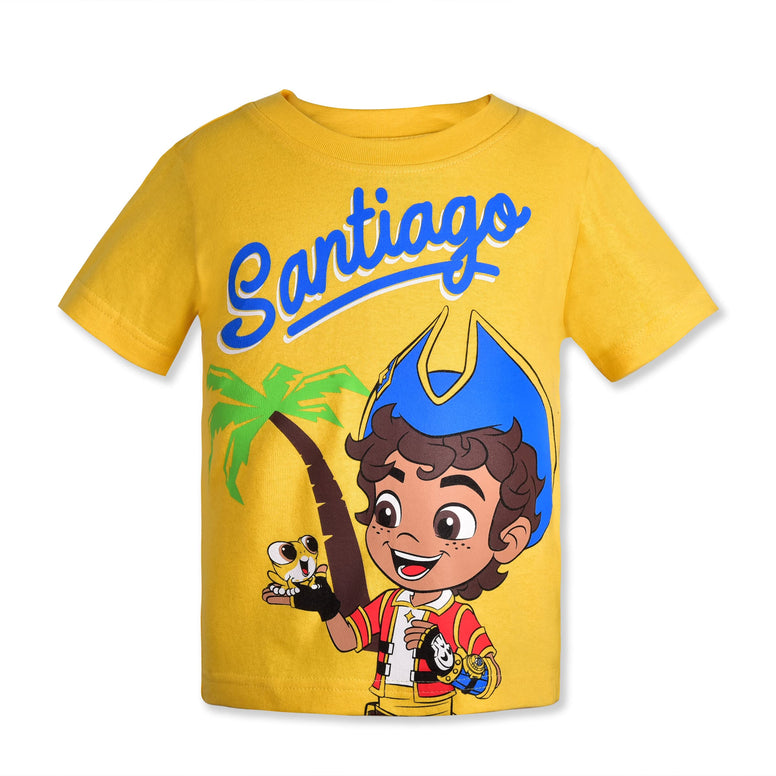 Nickelodeon Santiago of The Seas Boys’ Lorelai, Tomas, Santiago and Kiko 3 Pack T-Shirt for Toddler – Blue/Yellow/Orange 4Y