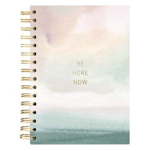 Graphique Hardbound Spiral Journal | Be Here Now Calming Watercolor Design | Premium Paper | Notebook | Diary | Lists | Record Month and Date | Great Gift | 160 Ruled Pages | 6.25” x 8.25”