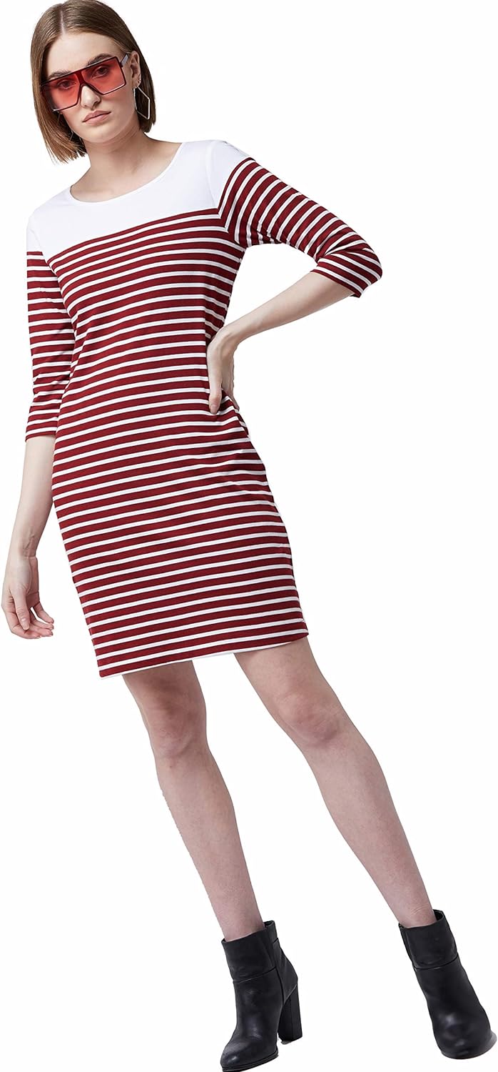 Miss Olive Women's Cotton Shift Knee-Length Dress