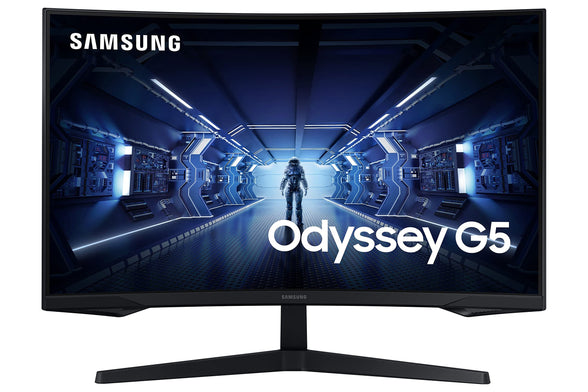 Samsung 27" Odyssey G5 LC27G55, 1000R Curved Gaming Monitor with 144Hz Refresh Rate & 1ms Response Time, WQHD Resolution, AMD FreeSync Premium - LC27G55TQBMXUE Black