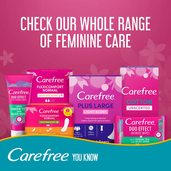 Carefree Daily Panty Liners, Large, Light Scent, Pack of 64