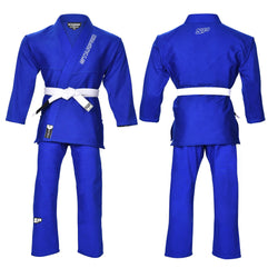 Starpro Evolve Kids BJJ GI - Premium Cotton Blend - White Blue Black - Preshrunk Gi for Boys Girls for Martial Arts Training and Fight