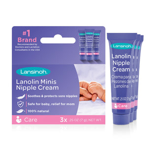 Lanolin Cream for Breastfeeding, 3 Mini Tubes of 0.25 Ounces
