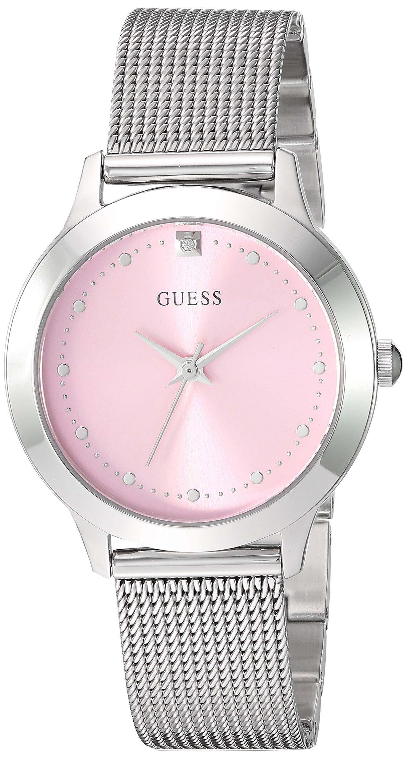 GUESS Women's Quartz Stainless-Steel Strap, Silver, Casual Watch