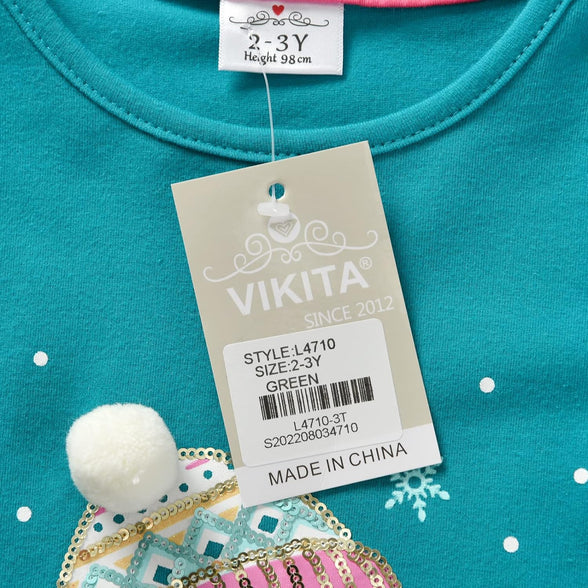 VIKITA Little Girls Cute Flower Long Sleeve T-Shirt Top for 1-8 Years